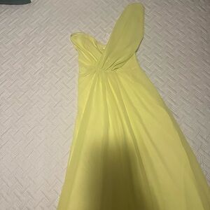 SHEIN One Shoulder Yellow Dress